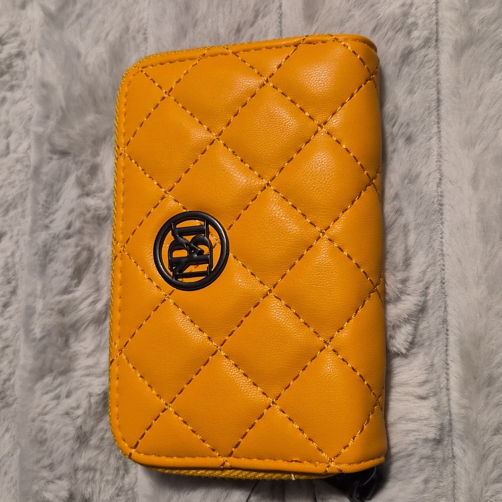 Badgley Mischka Yellow Quilted Wallet